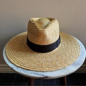 NWT Brixton Women’s Wide Brim Straw Fitted Sun Hat